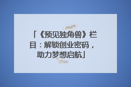 《预见独角兽》栏目：解锁创业密码，助力梦想启航