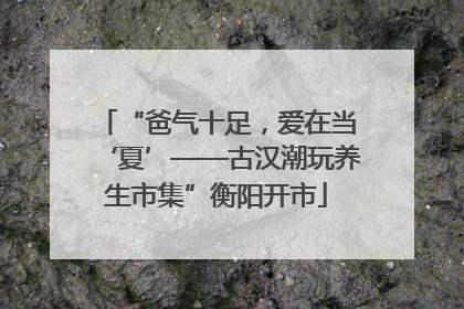 “爸气十足，爱在当‘夏’——古汉潮玩养生市集”衡阳开市