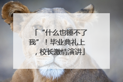 “什么也锤不了我”！毕业典礼上，校长激情演讲