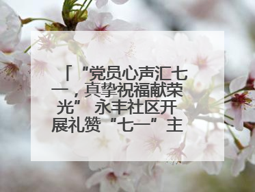 “党员心声汇七一，真挚祝福献荣光” 永丰社区开展礼赞“七一”主题党日活动