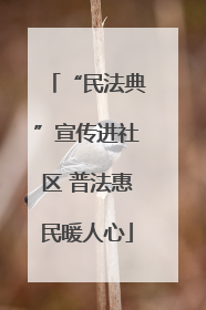 “民法典”宣传进社区 普法惠民暖人心