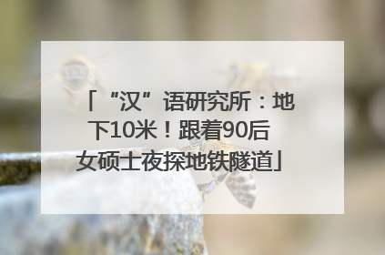 “汉”语研究所：地下10米！跟着90后女硕士夜探地铁隧道