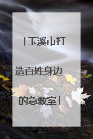 玉溪市打造百姓身边的急救室