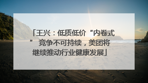 王兴：低质低价“内卷式” 竞争不可持续，美团将继续推动行业健康发展