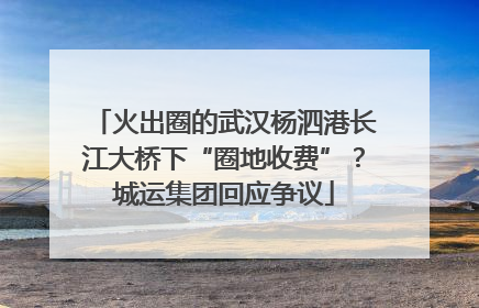 火出圈的武汉杨泗港长江大桥下“圈地收费”？城运集团回应争议
