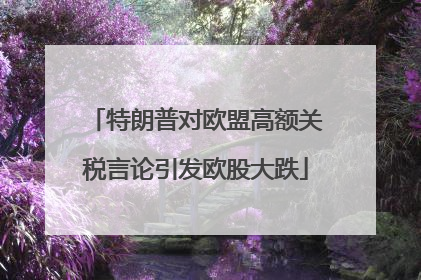 特朗普对欧盟高额关税言论引发欧股大跌