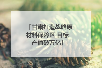 甘肃打造战略原材料保障区 目标产值破万亿