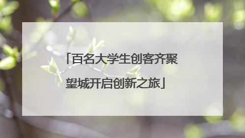 百名大学生创客齐聚望城开启创新之旅