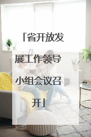 省开放发展工作领导小组会议召开