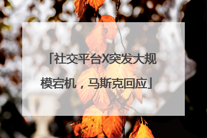社交平台X突发大规模宕机，马斯克回应