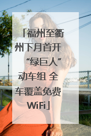 福州至衢州下月首开“绿巨人”动车组 全车覆盖免费WiFi