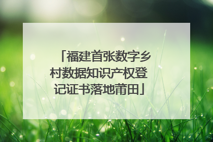 福建首张数字乡村数据知识产权登记证书落地莆田