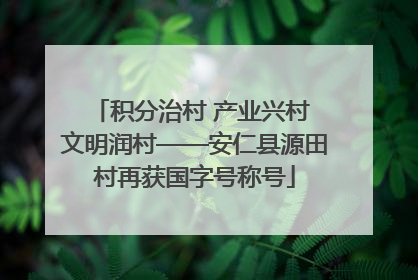 积分治村 产业兴村 文明润村——安仁县源田村再获国字号称号