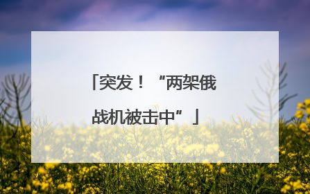 突发！“两架俄战机被击中”