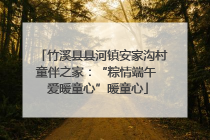 竹溪县县河镇安家沟村童伴之家：“粽情端午 爱暖童心”暖童心