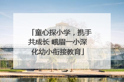 童心探小学，携手共成长 峨眉一小深化幼小衔接教育