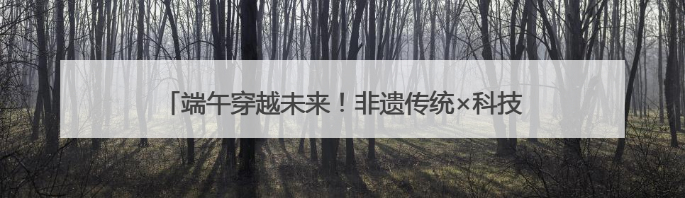 端午穿越未来！非遗传统×科技电竞，创新沪郊嘉定消费场景