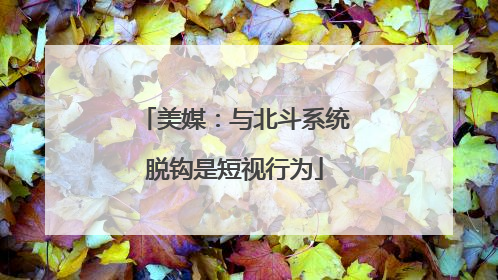 美媒：与北斗系统脱钩是短视行为