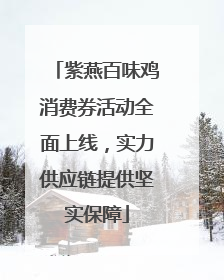 紫燕百味鸡消费券活动全面上线，实力供应链提供坚实保障