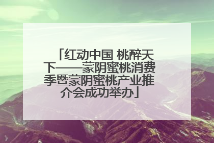 红动中国 桃醉天下——蒙阴蜜桃消费季暨蒙阴蜜桃产业推介会成功举办