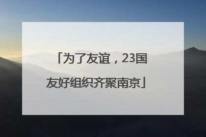 为了友谊，23国友好组织齐聚南京