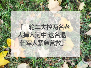 三轮车失控两名老人掉入河中 这名退伍军人紧急营救