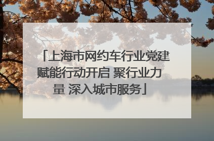 上海市网约车行业党建赋能行动开启 聚行业力量 深入城市服务