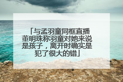 与孟羽童同框直播 董明珠称羽童对她来说是孩子，离开时确实是犯了很大的错