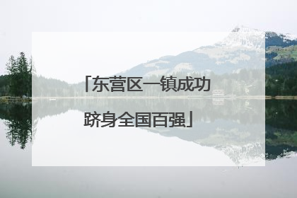 东营区一镇成功跻身全国百强