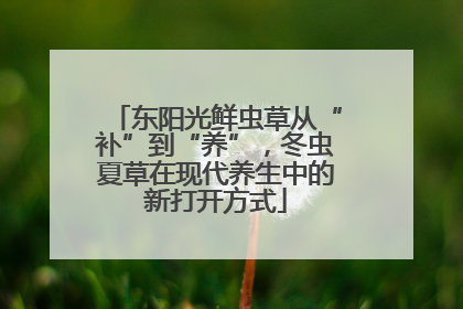 东阳光鲜虫草从“补”到“养”,冬虫夏草在现代养生中的新打开方式