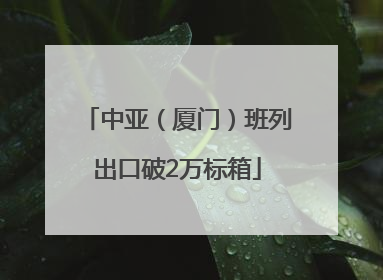 中亚（厦门）班列出口破2万标箱