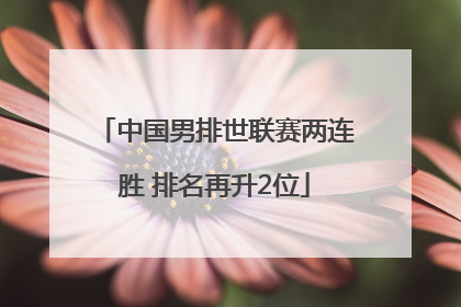 中国男排世联赛两连胜 排名再升2位