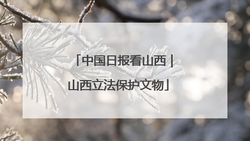 中国日报看山西｜山西立法保护文物