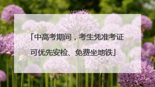 中高考期间，考生凭准考证可优先安检、免费坐地铁