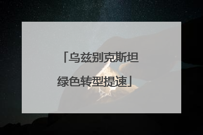 乌兹别克斯坦绿色转型提速