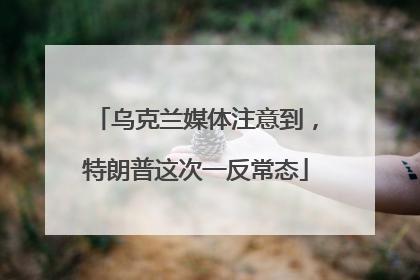 乌克兰媒体注意到，特朗普这次一反常态