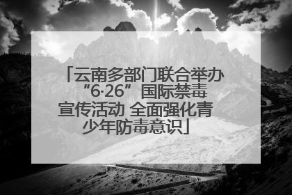 云南多部门联合举办“6·26”国际禁毒宣传活动 全面强化青少年防毒意识