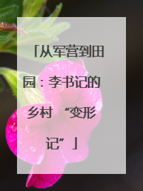从军营到田园：李书记的乡村 “变形记”