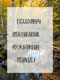 以总理内塔尼亚胡就停火同特朗普通话