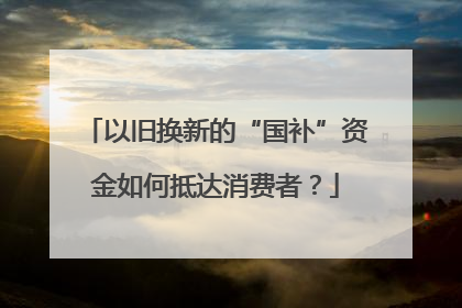 以旧换新的“国补”资金如何抵达消费者？