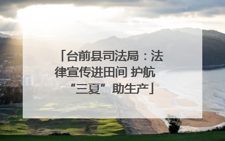 台前县司法局：法律宣传进田间 护航“三夏”助生产