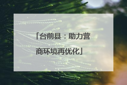 台前县：助力营商环境再优化