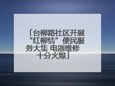 台柳路社区开展“红柳情”便民服务大集 电器维修十分火爆