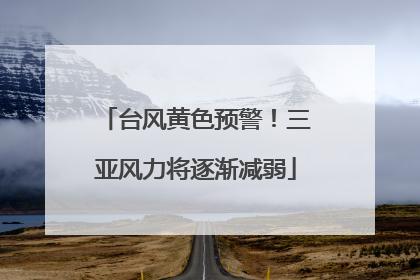 台风黄色预警！三亚风力将逐渐减弱