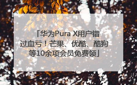 华为Pura X用户错过血亏！芒果、优酷、酷狗等10余项会员免费领