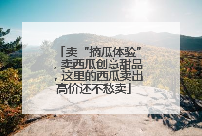卖“摘瓜体验”，卖西瓜创意甜品，这里的西瓜卖出高价还不愁卖