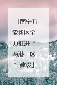 南宁五象新区全力推进“两港一区”建设