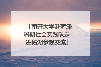 南开大学赴菏泽暑期社会实践队走进杨湖参观交流