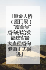 厦金大桥（厦门段）“厦金号”盾构机始发 福建省最大直径盾构隧道正式掘进