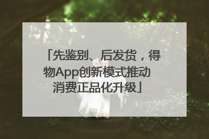 先鉴别、后发货，得物App创新模式推动消费正品化升级